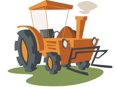 Alfombra de vinilo infantil tractor naranja - TenVinilo