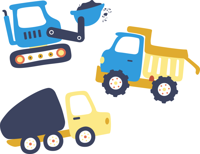 Alfombra de vinilo infantil símbolos de excavadora - TenVinilo