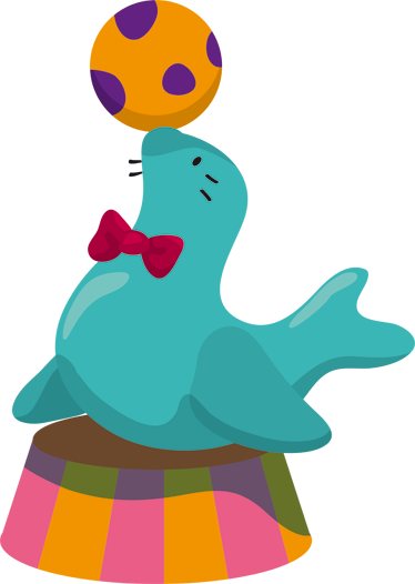 Alfombra de vinilo infantil adhesivo foca circo pelota - TenVinilo