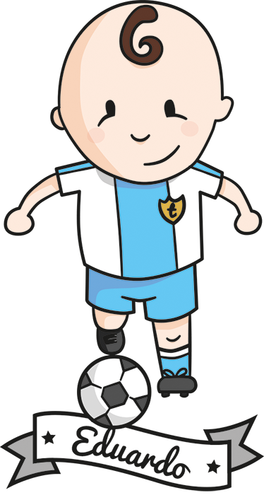 Alfombra de vinilo infantil jugador de fútbol con nombre - TenVinilo
