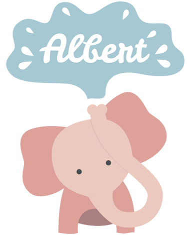 Alfombra de vinilo infantil elefante bebé con nombre - TenVinilo