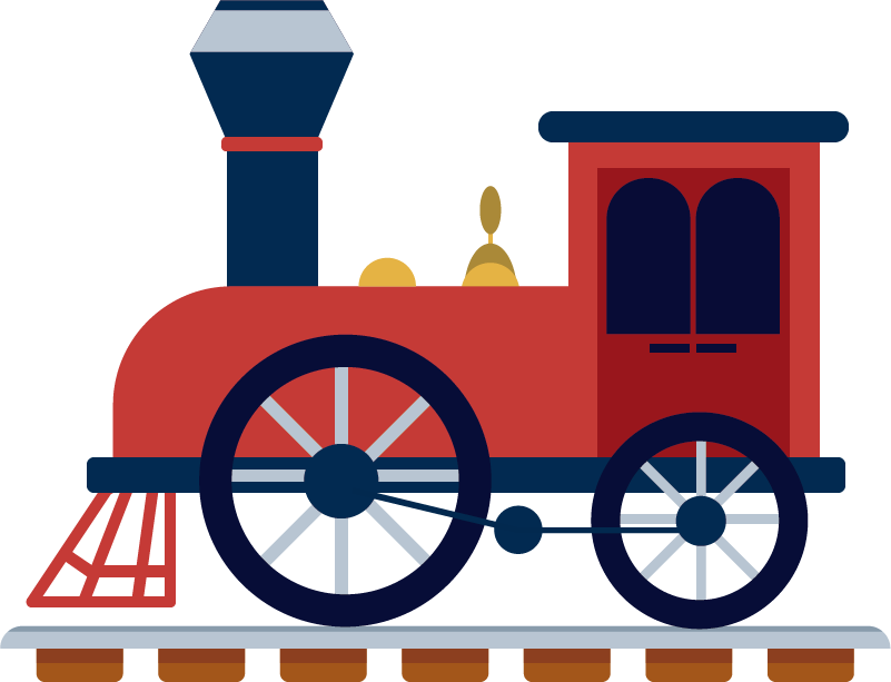 Alfombra de vinilo infantil tren rojo antiguo - TenVinilo