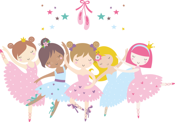 Alfombra de vinilo infantil ilustración colorida de ballet - TenVinilo
