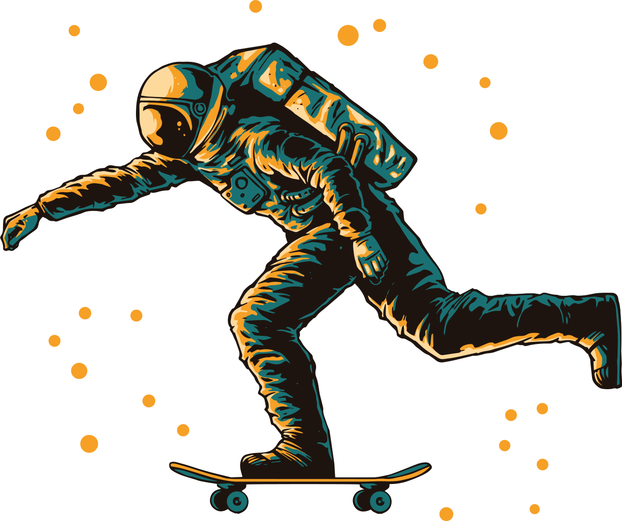 Alfombra de vinilo infantil astronauta patinando - TenVinilo