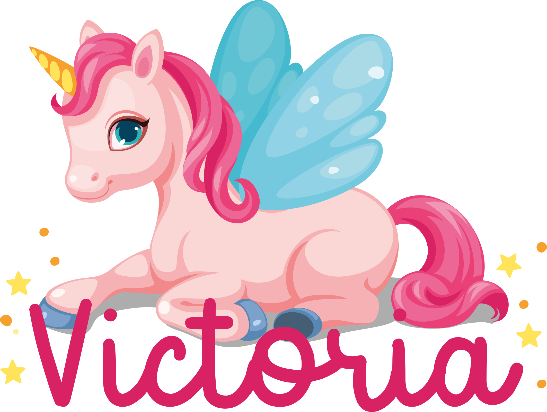 Alfombra de vinilo infantil unicornio rosa divertido - TenVinilo