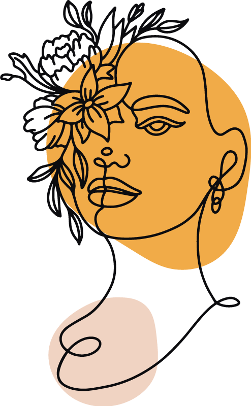 Alfombra vinílica dormitorio retrato minimalista mujer - TenVinilo