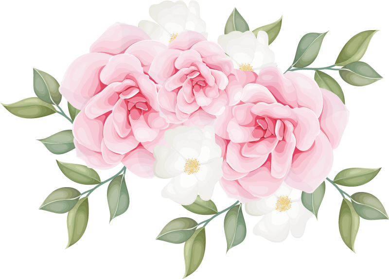 Alfombra vinílica dormitorio flores elegantes en rosa - TenVinilo