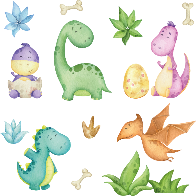 Alfombra vinílica dormitorio dinosaurio nórdico - TenVinilo