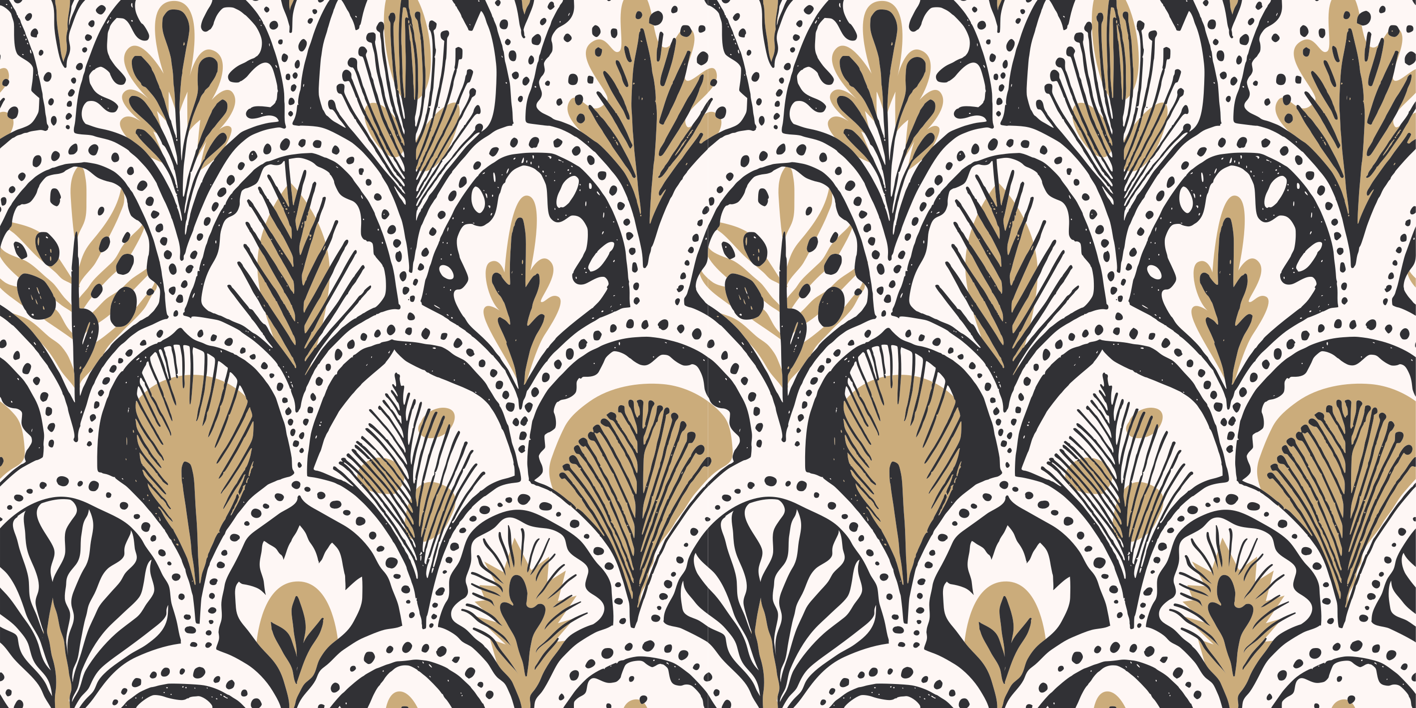 Alfombra vinílica dormitorio patrón de abanicos art déco - TenVinilo