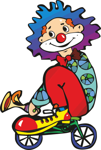 Alfombra de vinilo infantil payaso en bicicleta - TenVinilo