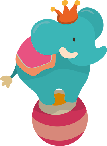 Alfombra de vinilo infantil elefante equilibrante - TenVinilo