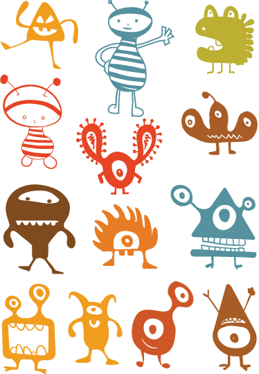 Alfombra de vinilo infantil extraterrestres coloridos - TenVinilo