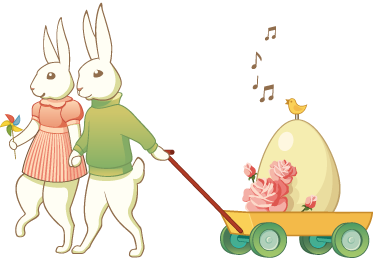 Alfombra de vinilo infantil con conejitos de pascua - TenVinilo
