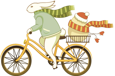 Alfombra de vinilo infantil conejo de pascua en bicicleta - TenVinilo