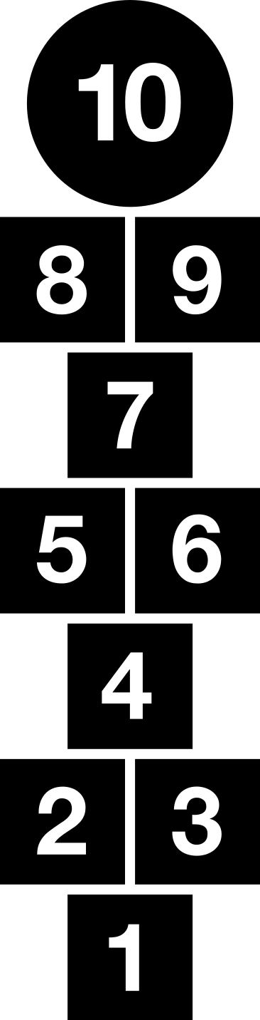 Alfombra vinílica de juegos infantil cuadrados de rayuela - TenVinilo