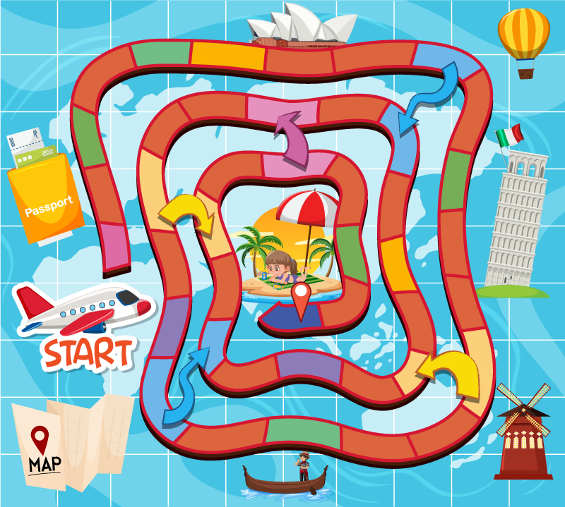 Alfombra vinílica de juegos infantil viaje de mesa - TenVinilo