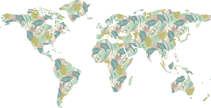 Alfombra de vinilo mapamundi tropical - TenVinilo