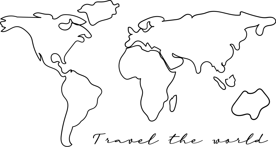 Alfombra de vinilo mapamundi con texto viajar - TenVinilo