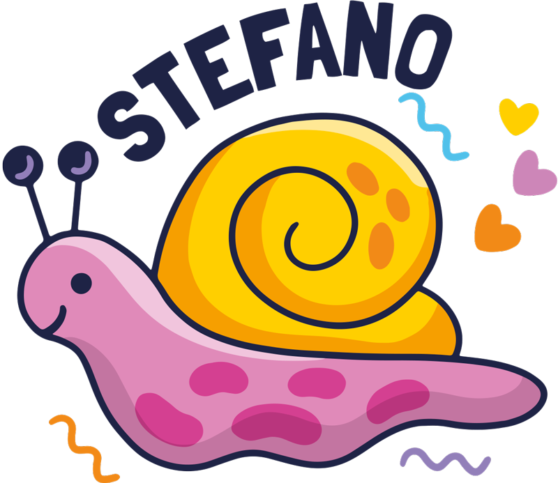 Alfombra de vinilo infantil caracol colorido con nombre - TenVinilo
