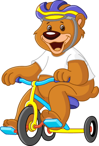 Alfombra de vinilo infantil oso ciclista - TenVinilo