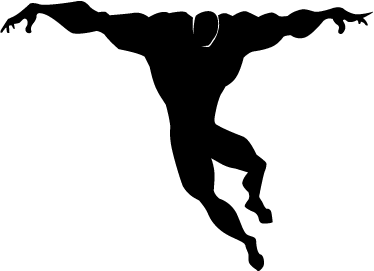 Alfombra de vinilo infantil superhéroe saltando - TenVinilo