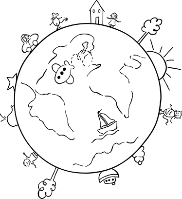 Alfombra de vinilo infantil mapa del mundo viajes - TenVinilo