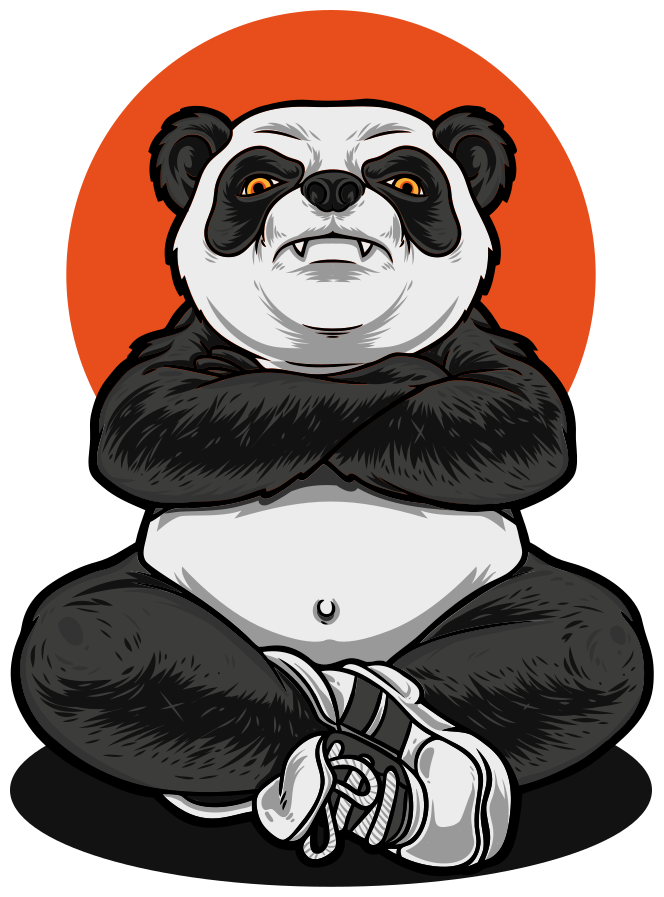 Alfombra de vinilo infantil panda rebelde - TenVinilo