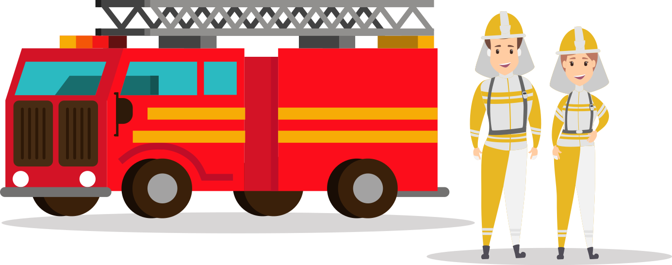 Alfombra de vinilo infantil coche de bomberos - TenVinilo