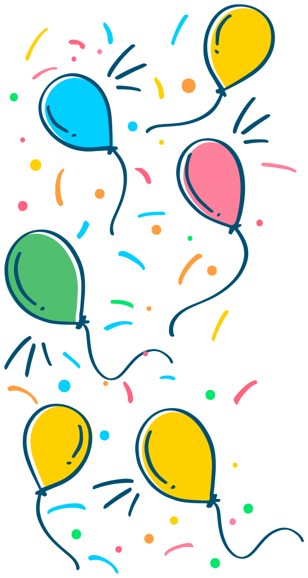 Alfombra de vinilo infantil globo con confeti - TenVinilo