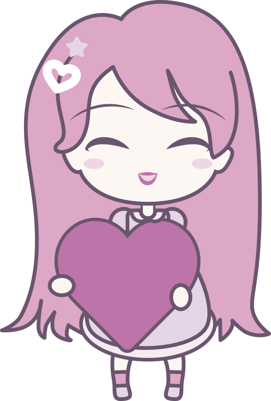 Alfombra de vinilo infantil chica anime trayendo amor - TenVinilo