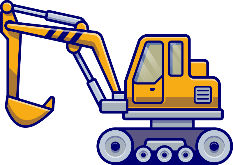 Alfombra de vinilo infantil excavadora amarilla típica - TenVinilo