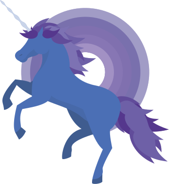 Alfombra de vinilo infantil unicornio azul y morado - TenVinilo
