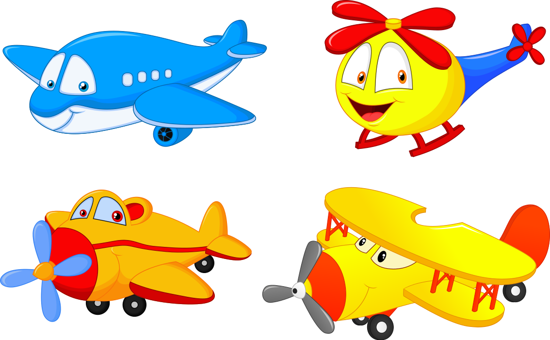 Alfombra de vinilo infantil aviones y helicópteros con caras - TenVinilo