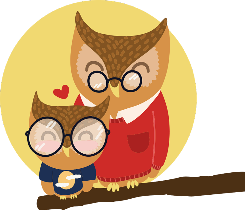 Alfombra de vinilo infantil búho padre e hijo - TenVinilo