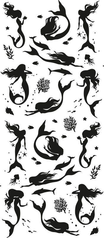 Alfombra vinílica baño vinilo para ducha sirenas - TenVinilo