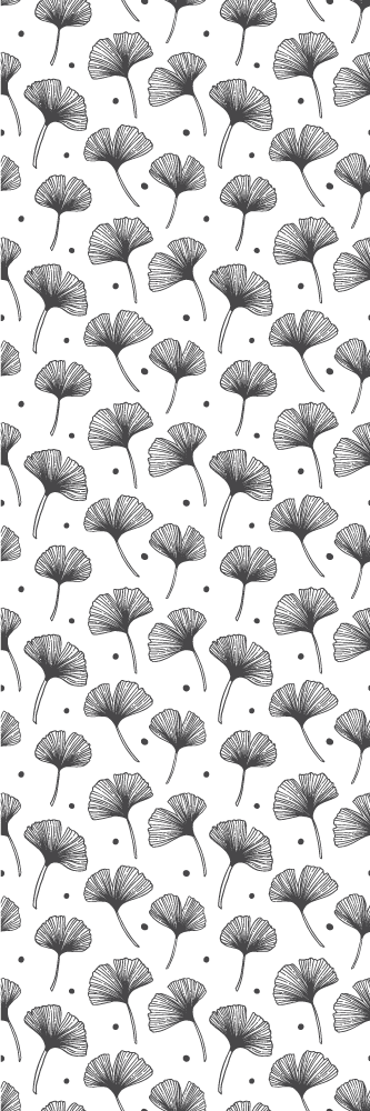 Alfombra vinílica baño hojas de ginkgo blancas - TenVinilo
