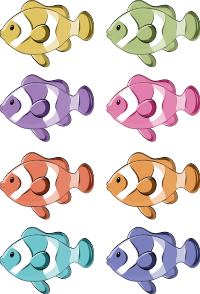 Alfombra vinílica baño adhesivos de peces payaso - TenVinilo