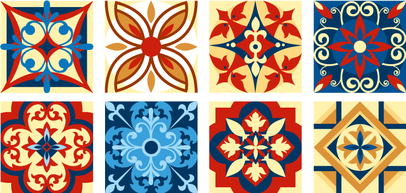 Alfombra vinílica cocina crifitio azulejos de cemento - TenVinilo