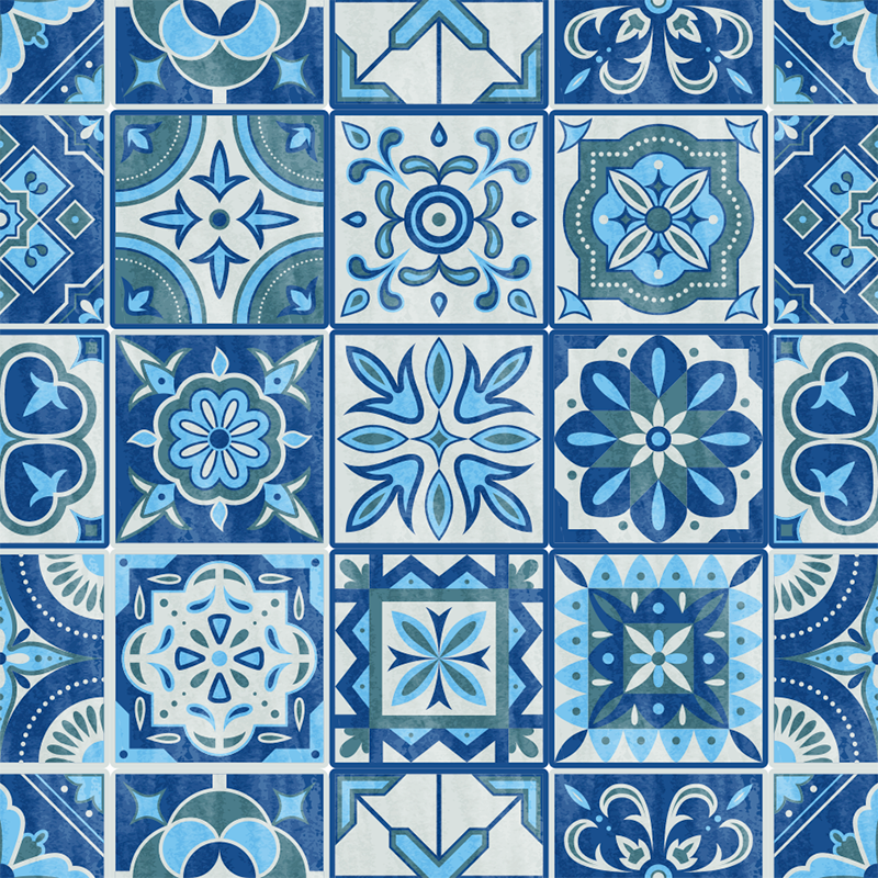 Alfombra vinílica cocina adhesivo cerámico talavera - TenVinilo