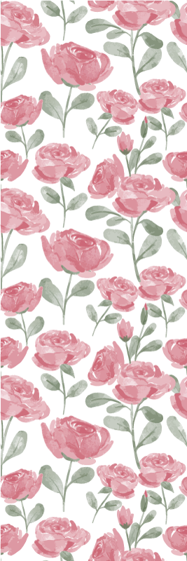 Alfombra vinílica dormitorio patrón rosa vintage natural - TenVinilo