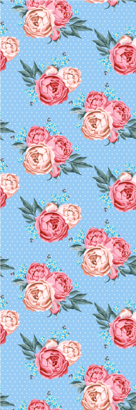Alfombra vinílica dormitorio estilo shabby chic con lunares - TenVinilo