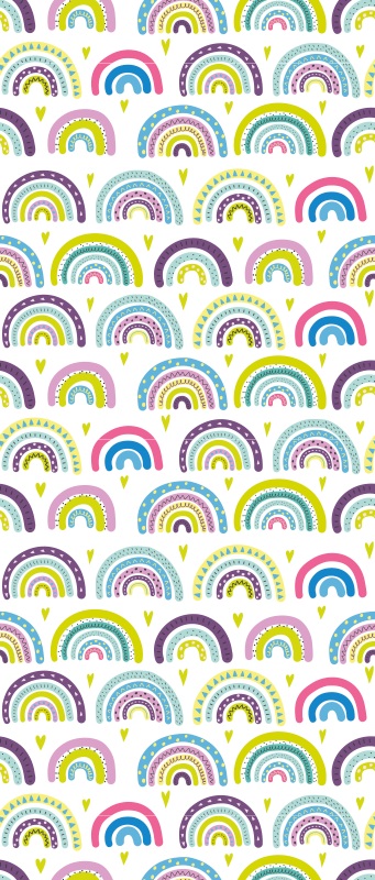 Alfombra vinílica dormitorio patrón de arcoíris colorido - TenVinilo