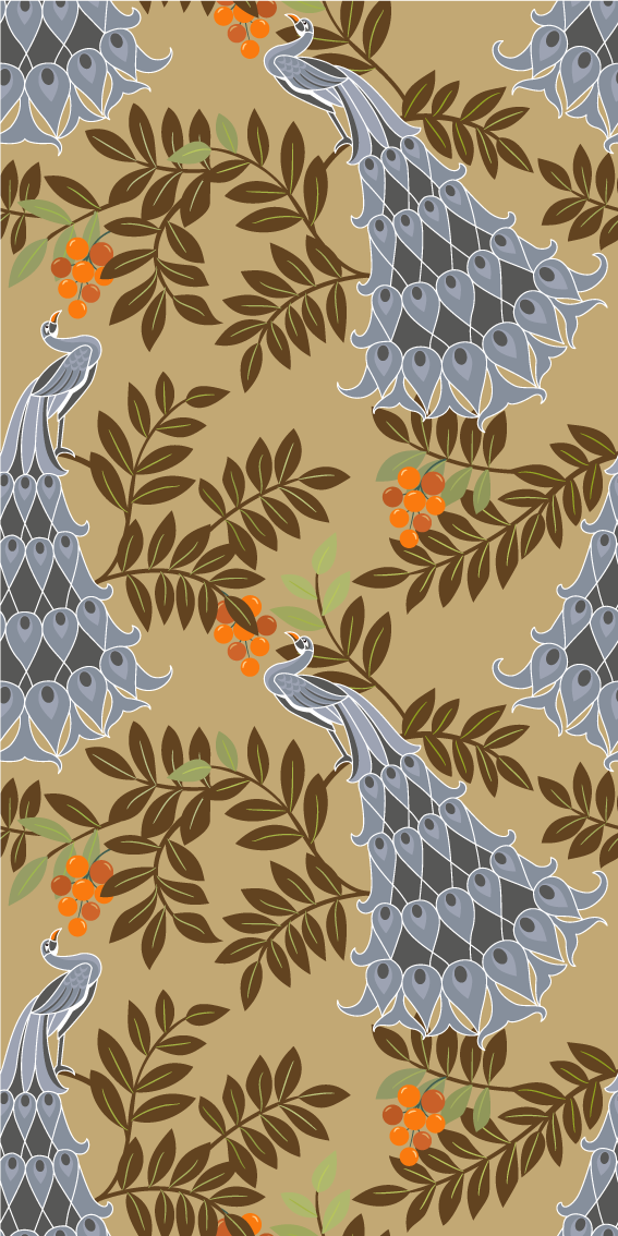Alfombra vinílica dormitorio diseño pavo gris africano - TenVinilo