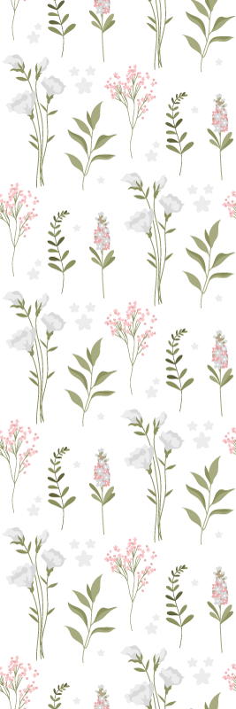 Alfombra vinílica dormitorio diseño de flores silvestres - TenVinilo