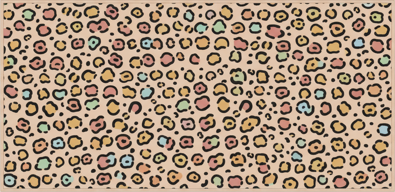 Alfombra vinílica dormitorio leopardo pastel color print - TenVinilo