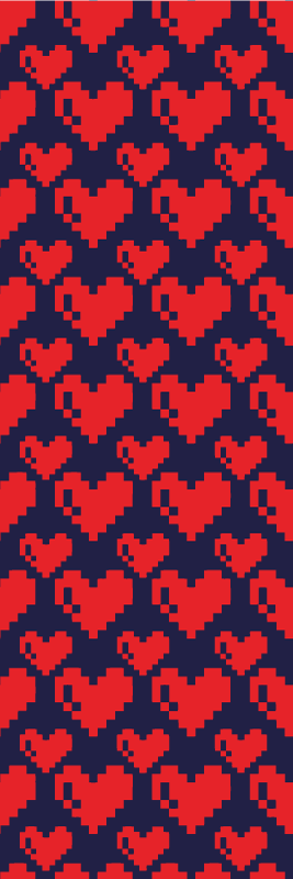 Alfombra vinílica dormitorio diseño de corazones rojos - TenVinilo