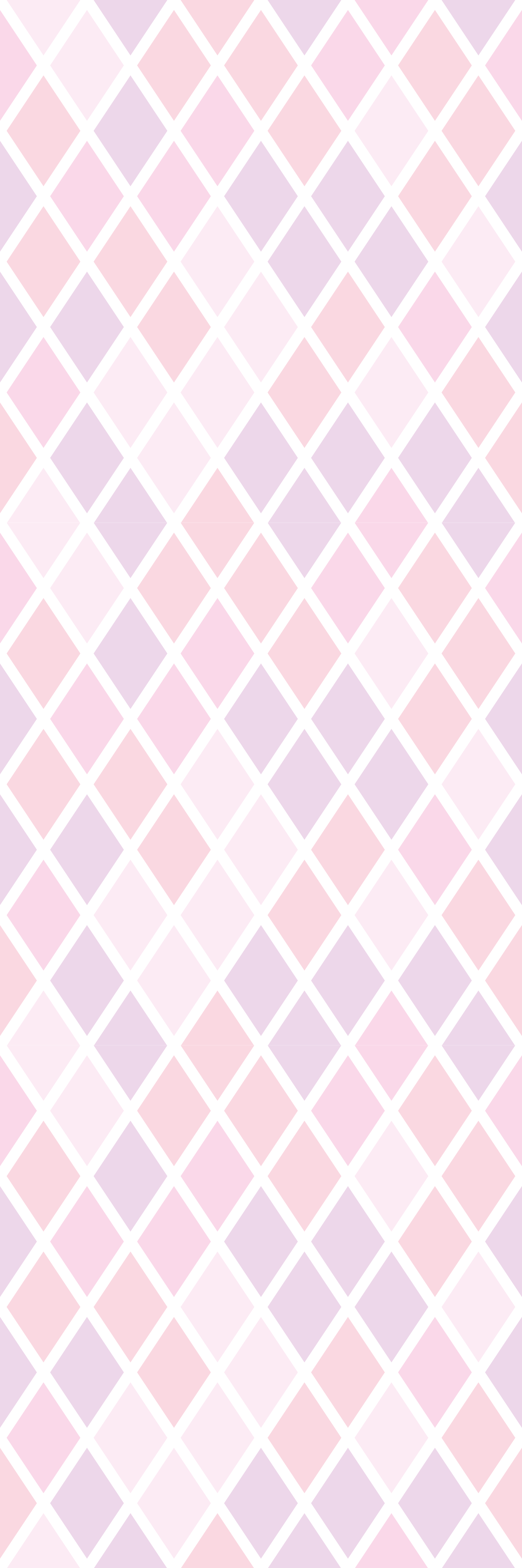 Alfombra vinílica dormitorio diseño rombos rosa y blanco - TenVinilo