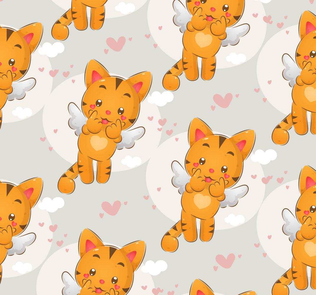 Alfombra vinílica dormitorio gatitos voladores adorables - TenVinilo