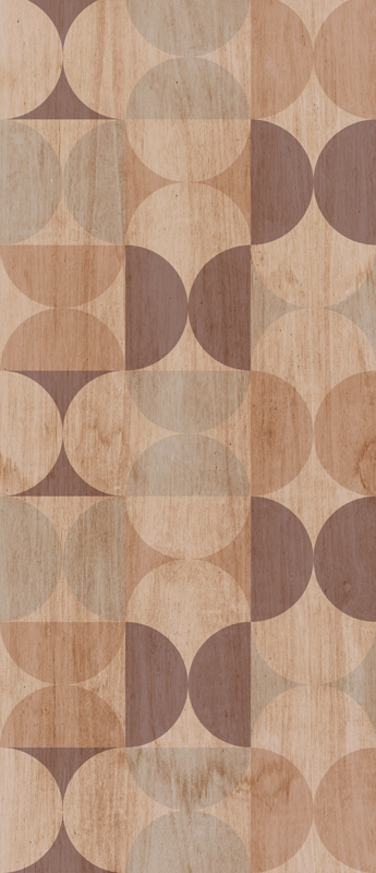 Alfombra vinílica nórdica patrón madera geométrica marrón - TenVinilo
