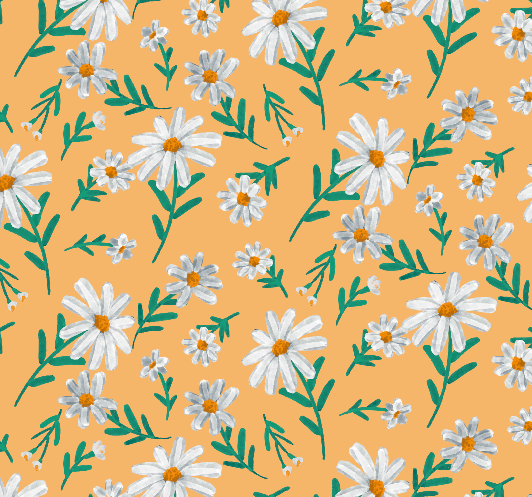 Alfombra vinílica naturaleza fondo amarillo margaritas - TenVinilo